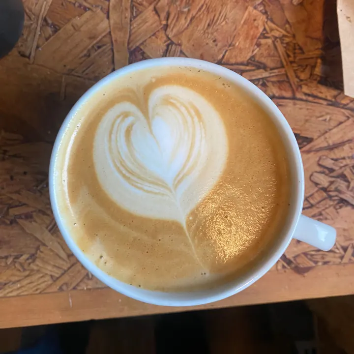 Heart latte art at Sheppard’s Cafe